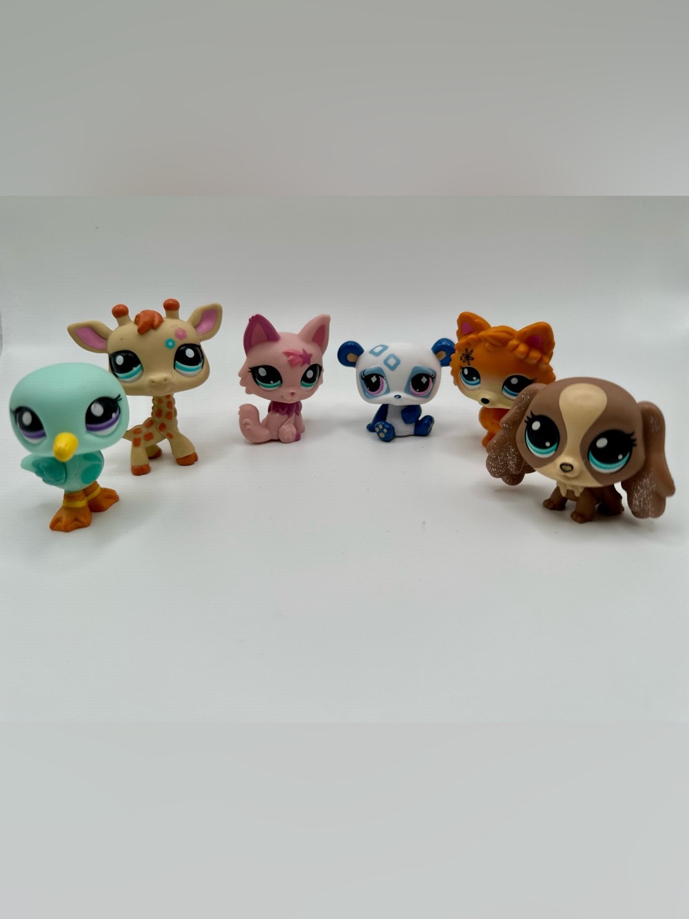 Littlest Pet Shop LPS Lot Of 6 Cat Dog Bird Giraffe Panda